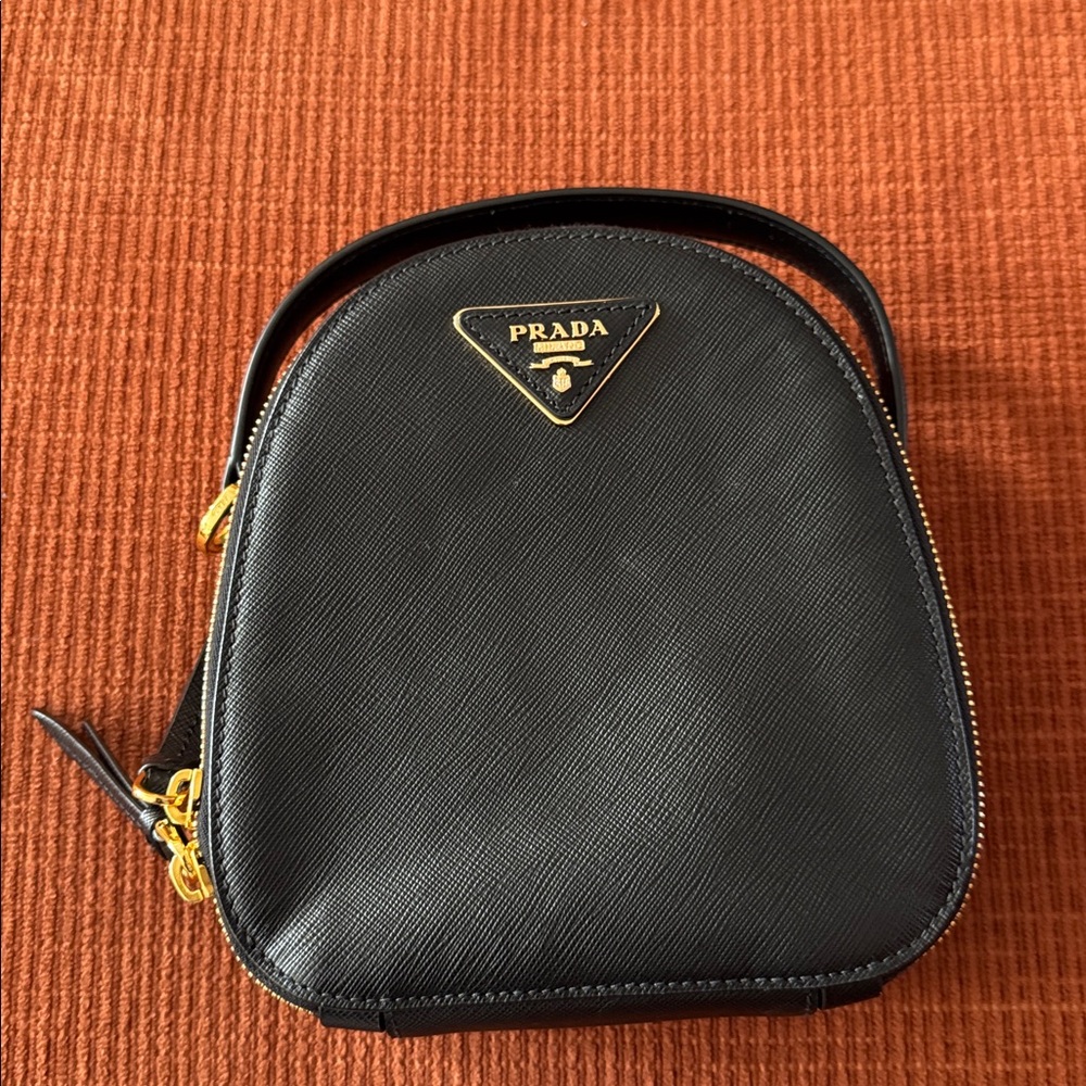 Black Leather handbag/backpack/crossbody Bag